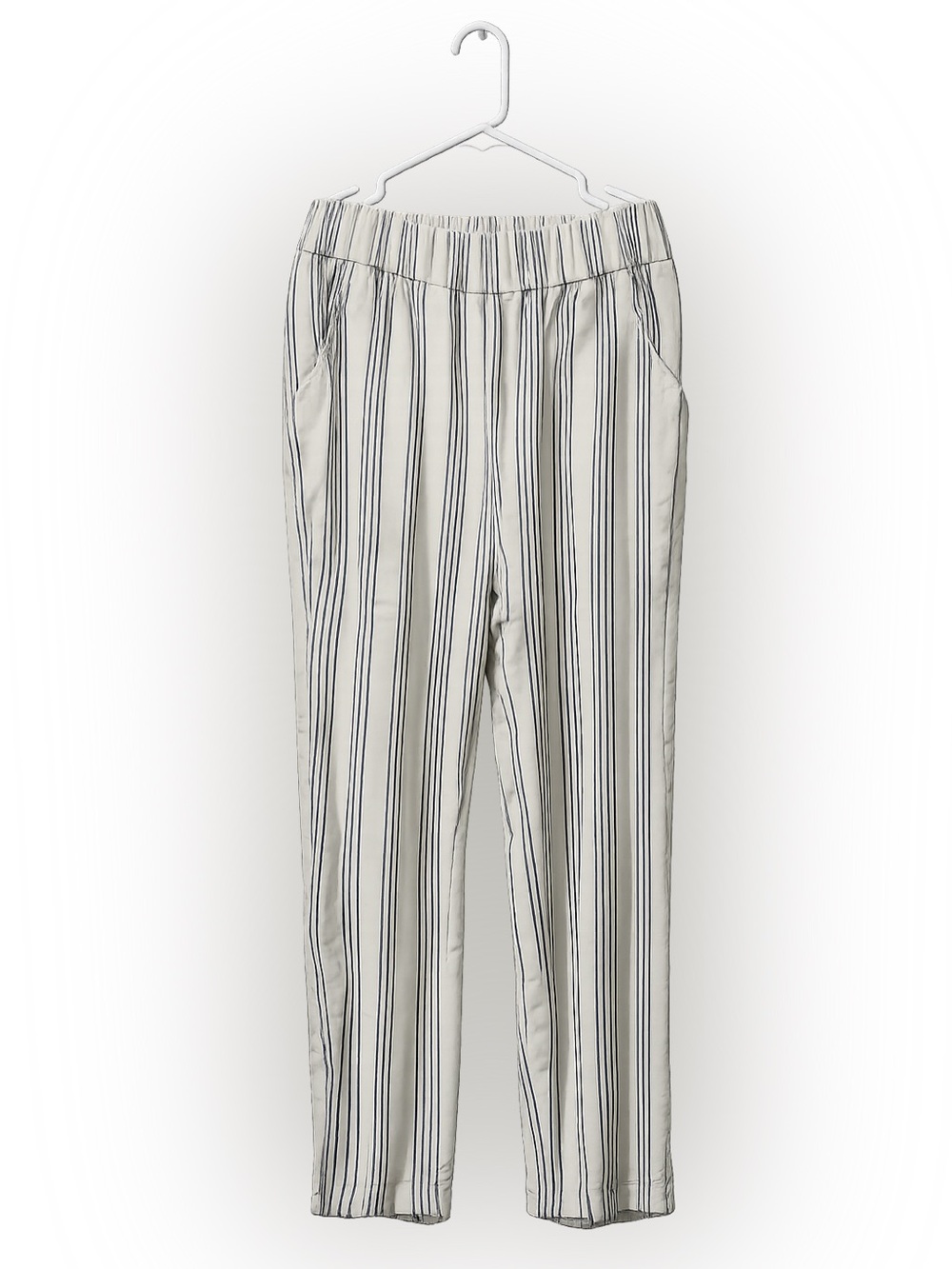 NWT Pact Striped Cream and Blue linen pants
